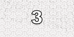 number 3 on white patterned background