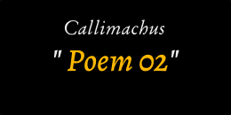 title of Callimachus' 2nd poem on black background