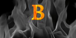 Greek letter Eta (corresponding to number 7) on a background of flames